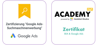 Zertifizierung Google Ads Suchmaschinenwerbung und Academy Zertifikat SEA & Google Ads